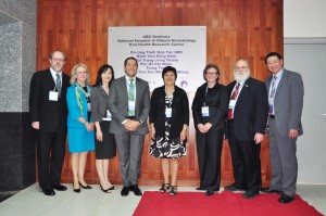 At the opening celebration of the UBC Dentistry & National Hospital of Odonto-Stomatology Oral Health Research Centre in Ho Chi Minh City, Vietnam, on December 13, 2012, from left to right: UBC Dentistry professors Drs. Markus Haapasalo, Leandra Best, Catherine Poh, Christopher Zed; Ms. Deborah Chatsis, Ambassador of Canada to Vietnam; UBC Dentistry 
 professors Drs. Michele Williams; Charles Shuler, Dean, and Edward Yen.