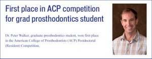 UBC graduate prosthodontics student wins first place in ACP competition