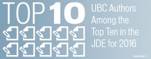 UBC authors among the top ten in the JDE for 2016
